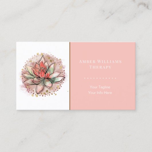 Therapistische spa Succulent Yoga Healing QR Code Visitekaartje (Voorkant)