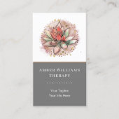 Therapistische spa Succulent Yoga Healing QR Code Visitekaartje (Voorkant)