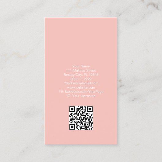 Therapistische spa Succulent Yoga Healing QR Code Visitekaartje (Achterkant)