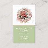 Therapistische spa Succulent Yoga Healing QR Code Visitekaartje (Voorkant)