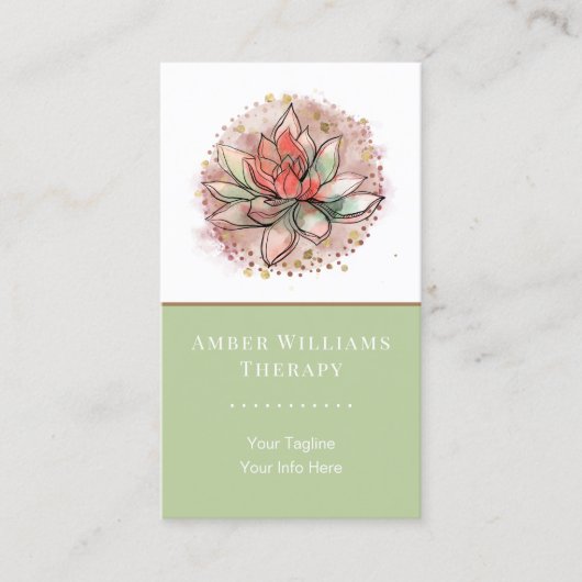 Therapistische spa Succulent Yoga Healing QR Code Visitekaartje (Voorkant)