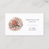 Therapistische spa Succulent Yoga Healing QR Code Visitekaartje (Voorkant)