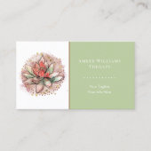 Therapistische spa Succulent Yoga Healing QR Code Visitekaartje (Voorkant)