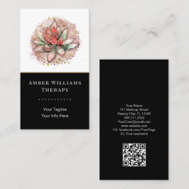 Therapistische spa Succulent Yoga Healing QR Code Visitekaartje