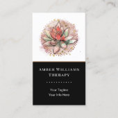 Therapistische spa Succulent Yoga Healing QR Code Visitekaartje (Voorkant)