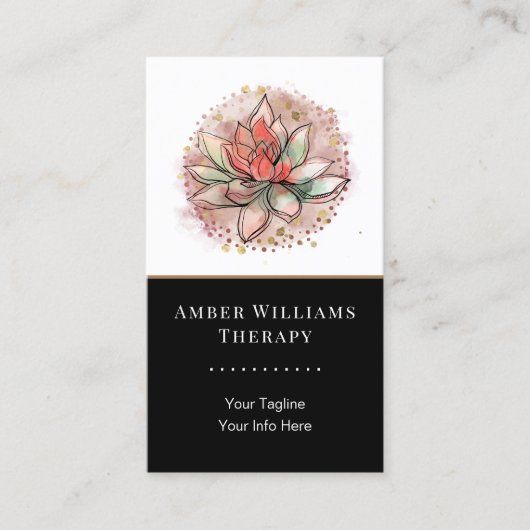 Therapistische spa Succulent Yoga Healing QR Code Visitekaartje (Voorkant)