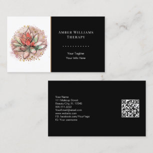 Therapistische spa Succulent Yoga Healing QR Code Visitekaartje