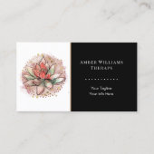 Therapistische spa Succulent Yoga Healing QR Code Visitekaartje (Voorkant)