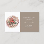 Therapistische spa Succulent Yoga Healing QR Code Visitekaartje (Voorkant)