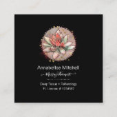 Therapistische spa Succulent Yoga Healing Vierkante Visitekaartje (Voorkant)