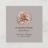 Therapistische spa Succulent Yoga Healing Vierkante Visitekaartje (Voorkant)