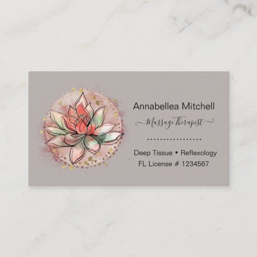 Therapistische spa Succulent Yoga Healing Visitekaartje (Voorkant)