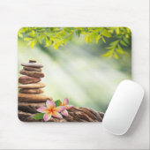 Therapistische Zen Stones, Flowers, Landschap Muismat (Met muis)