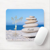 Therapistische zonnen, goudboom Silhouette Muismat (Met muis)