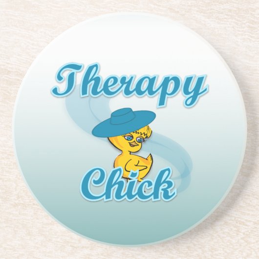 Therapy Chick #3 Zandsteen Onderzetter (Voorkant)