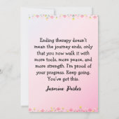 Therapy Completion Card – Pink Floral Empowerment  Bedankkaart (Achterkant)