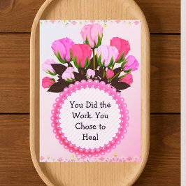 Therapy Completion Card – Pink Floral Empowerment Bedankkaart