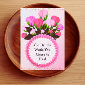 Therapy Completion Card – Pink Floral Empowerment  Bedankkaart