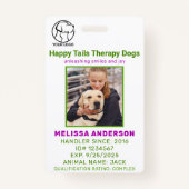 Therapy Dog Photo ID Badge (Voorkant)