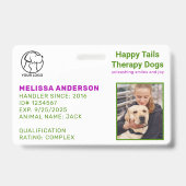 Therapy Dog Photo ID Badge (Voorkant)