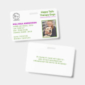 Therapy Dog Photo ID Badge (Voor- en achterkant)