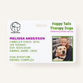 Therapy Dog Photo ID Badge (Voorkant)