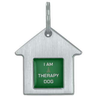 Therapy Dog Simple Christmas custom dog name tag Huisdieren Naamplaatje