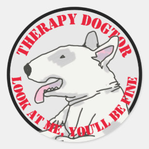 Therapy Dogtor Bull shier Ronde Sticker
