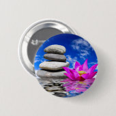 Therapy Rock Stones & Lotus Flower Ronde Button 5,7 Cm (Voorkant /achterkant)