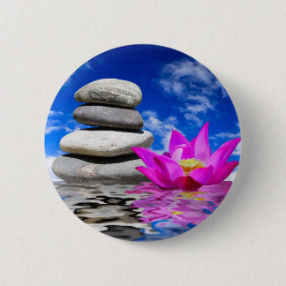 Therapy Rock Stones & Lotus Flower Ronde Button 5,7 Cm