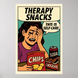 Therapy Snacks – Pop Art Emotional Comfort Poster