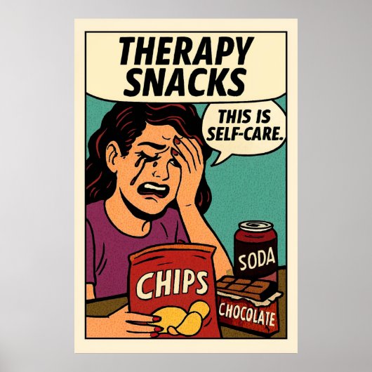 Therapy Snacks – Pop Art Emotional Comfort Poster (Voorkant)