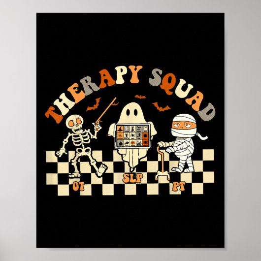 Therapy Squad Slp Ot Pt Ghost Halloween Nurse Cost Poster (Voorkant)