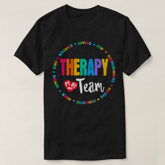 Therapy Team PT, OT, Adapted PE Squad Occupational T-shirt (Design voorkant)
