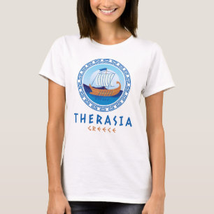 Therasia, Griekenland Grieks scheepsontwerp voor v T-shirt