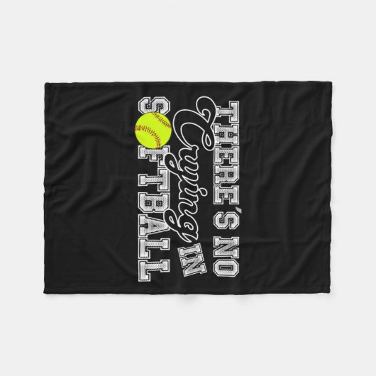 There39s No Crying In Softball Slow Pitch Batter S Fleece Deken (Voorkant (Horizontaal))