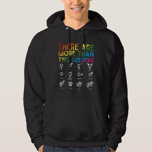 There Are More Than 2 Genders Rainbow  LGBT Pride Hoodie (Voorkant)