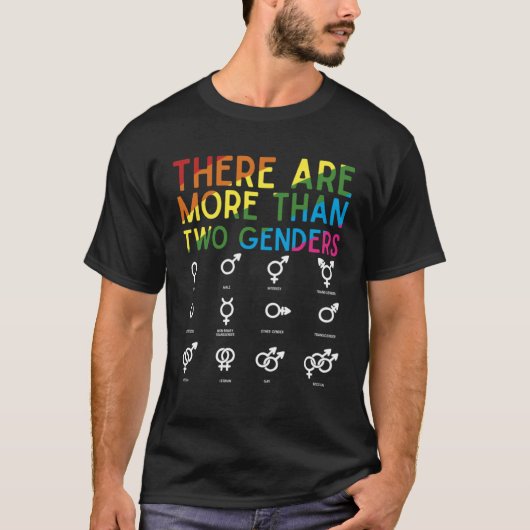 There Are More Than 2 Genders Rainbow LGBT Pride T-shirt (Voorkant)