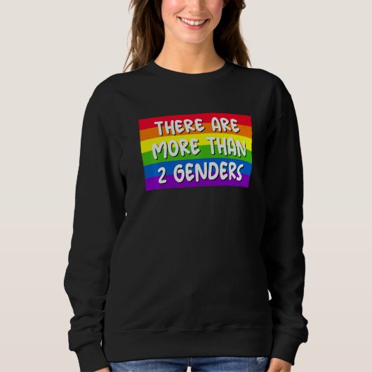 There Are More Than 2 Genders Rainbow LGBTQ Omnise Trui (Voorkant)