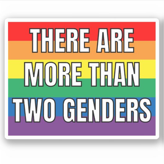There Are More Than Two Genders Sticker (Voorkant)