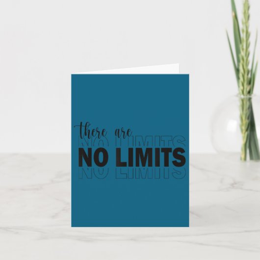 There Are No Limits Mindset Motivation Black  Kaart (Voorkant)