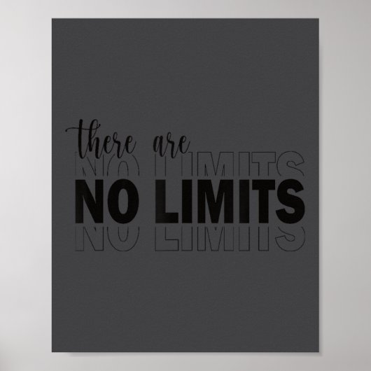There Are No Limits Mindset Motivation Black  Poster (Voorkant)