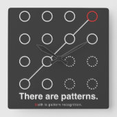 There_are_patterns Vierkante Klok (Voorkant)