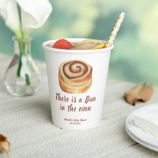 There is a Bun in the oven Baby Shower Papieren Bekers (Insitu)