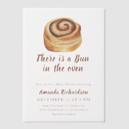 There is a Bun in the oven Baby Shower Vellum Uitnodigingen