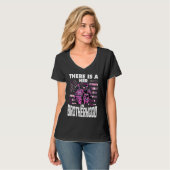 There Is A Her In Brotherhood  Female Firefighter T-shirt (Voorkant volledig)