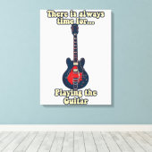 There is always time for playing the guitar canvas afdruk (Insitu (Houten vloer))