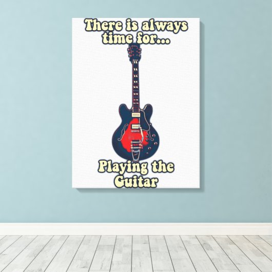 There is always time for playing the guitar canvas afdruk (Insitu (Houten vloer))