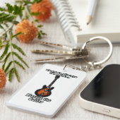 There is always time for playing the guitar. retro sleutelhanger (Voorkant Rechts)