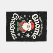 There’s No Place Like Gnome For Christmas - Funny  Fleece Deken (Voorkant (Horizontaal))